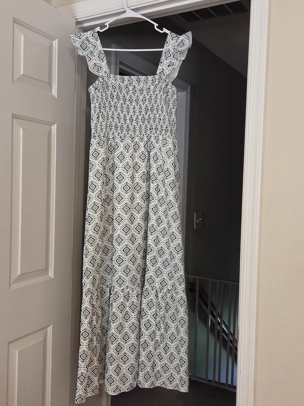 Medium Green Smocked Maxi Dress